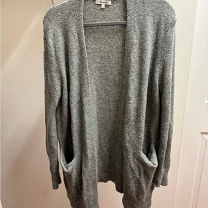 Madewell Heather Gray Open Cardigan with Pockets